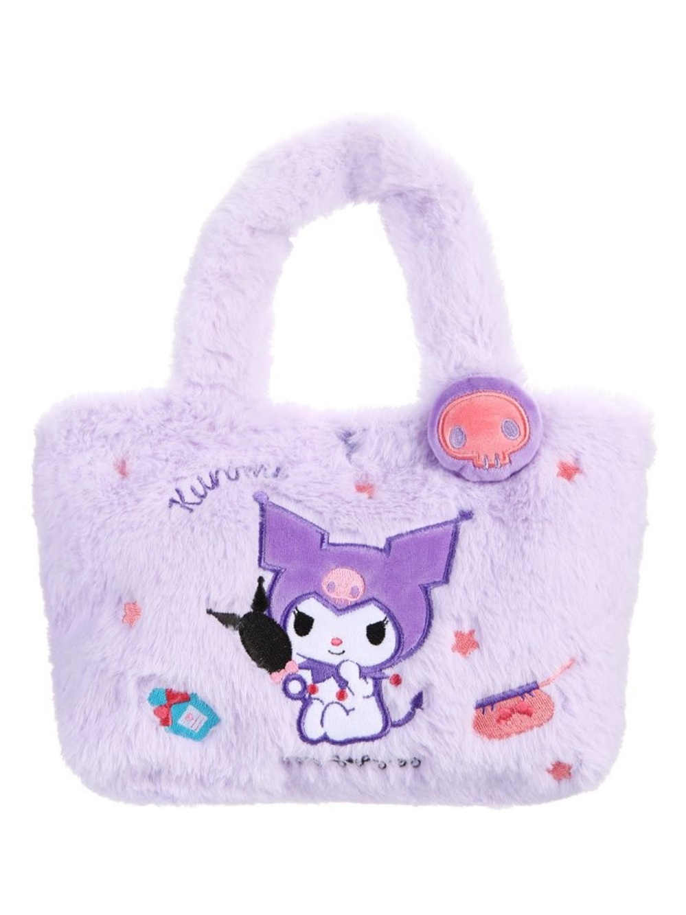 Kuromi Plush Lunch Bag Mini Tote Miniso Sanrio Hello Kitty Lavender Purple NWT 💜